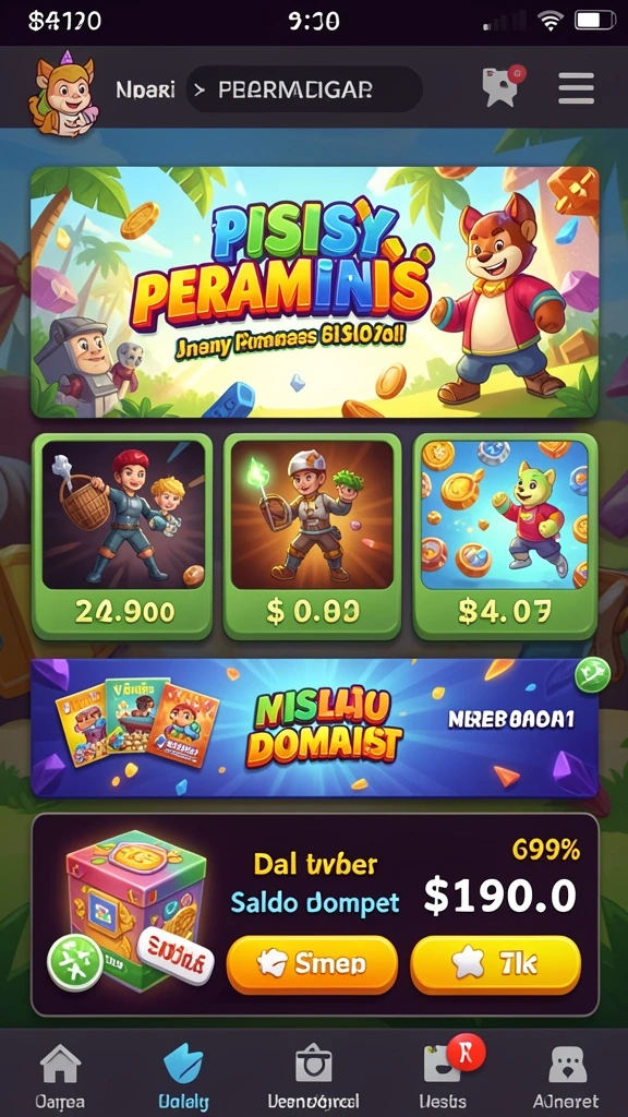 Berbagai tema menarik untuk pilihan permainan.