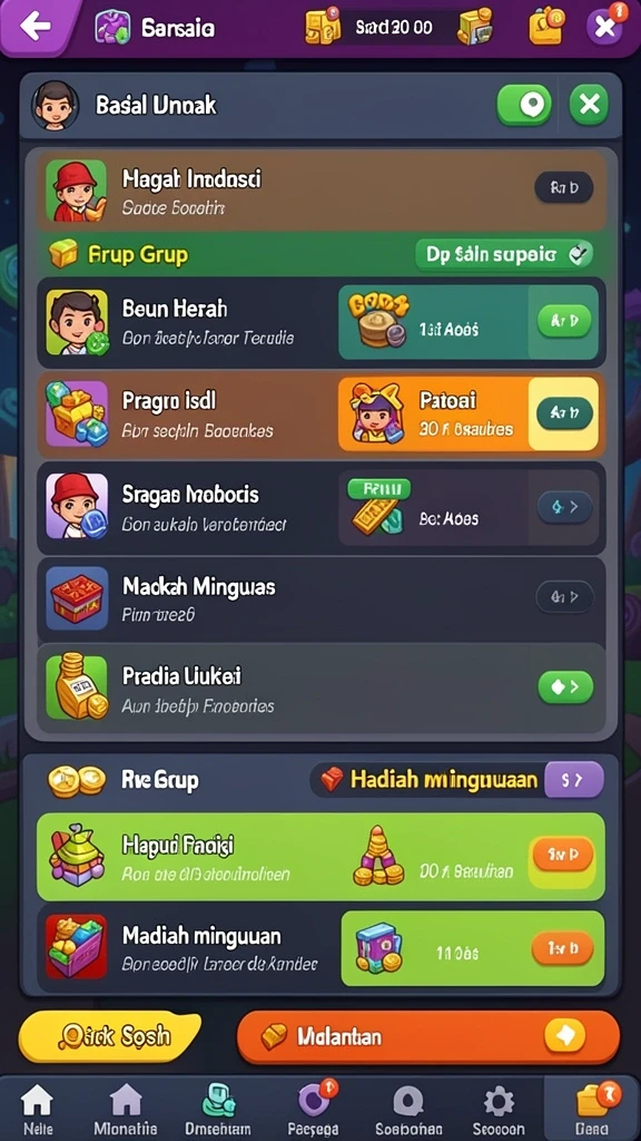 Bonus harian untuk meningkatkan pengalaman bermain.