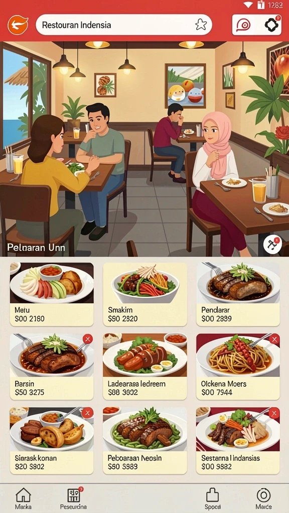 Grafis yang penuh warna dan menarik perhatian.