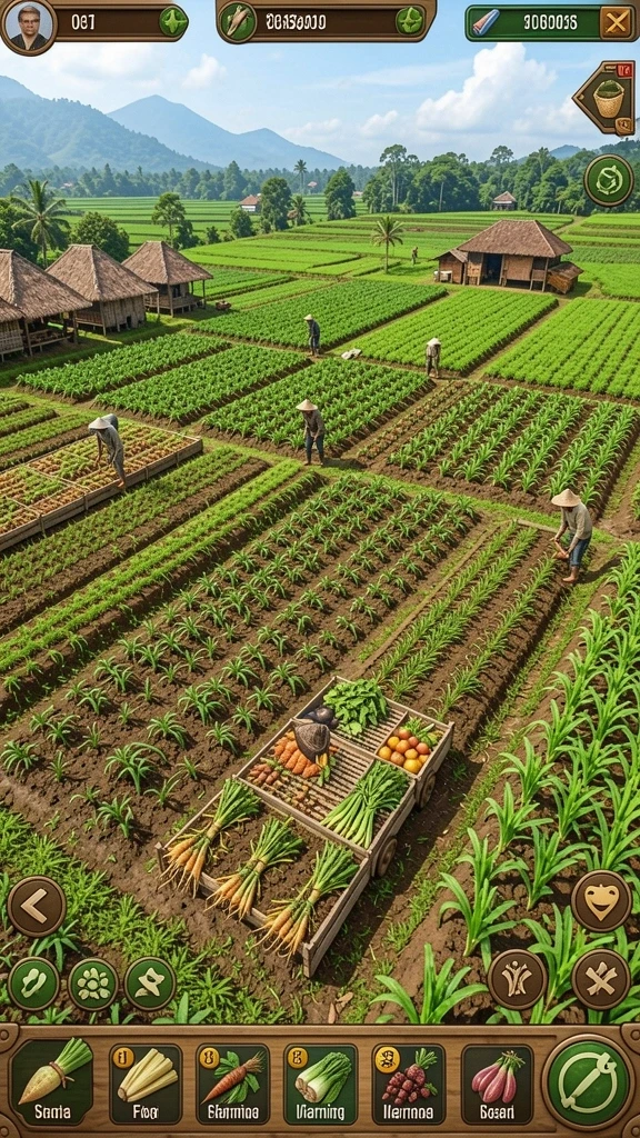 Gambaran suasana kasino yang hidup dan berwarna.